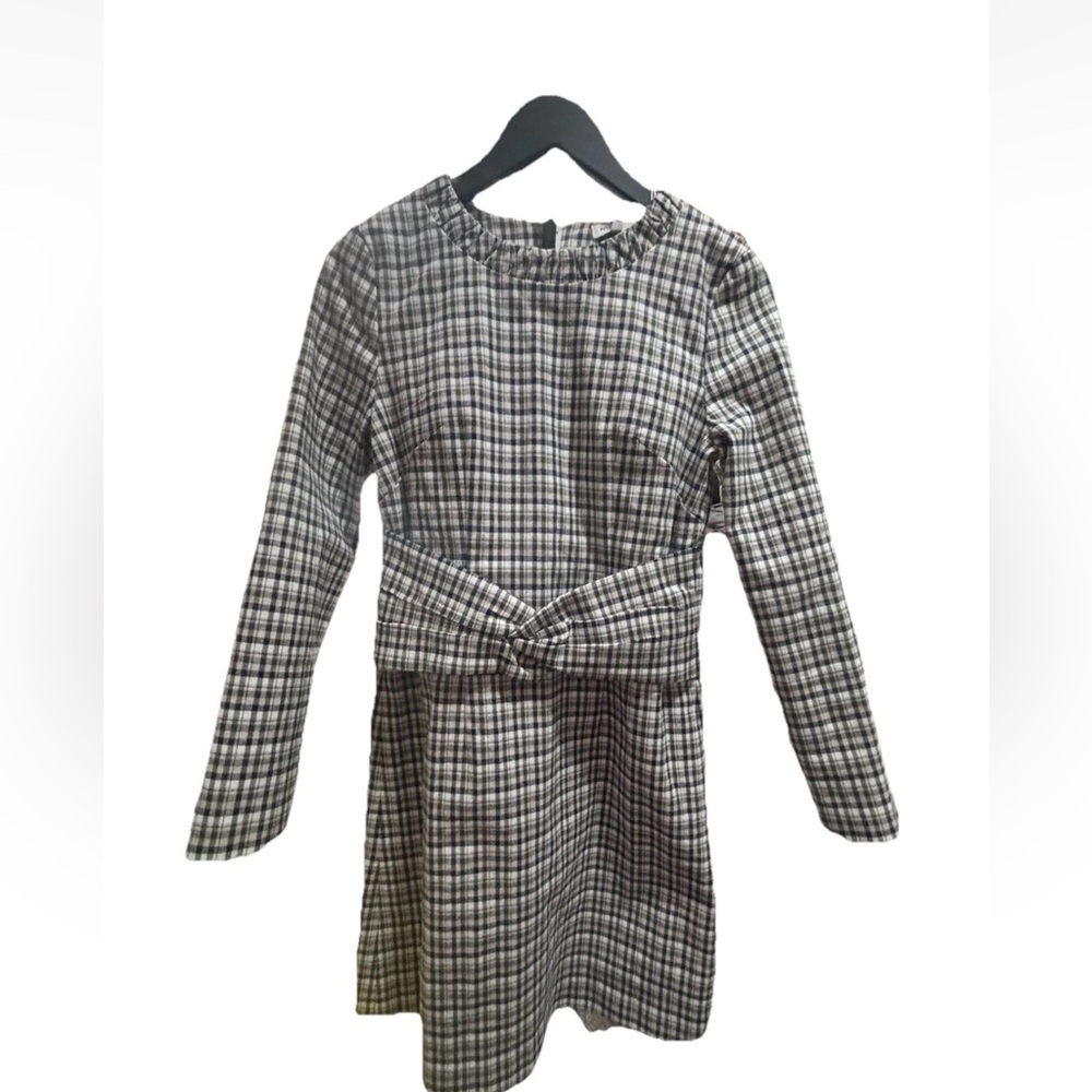 Petite Studio Navy and White Checkered Dress
